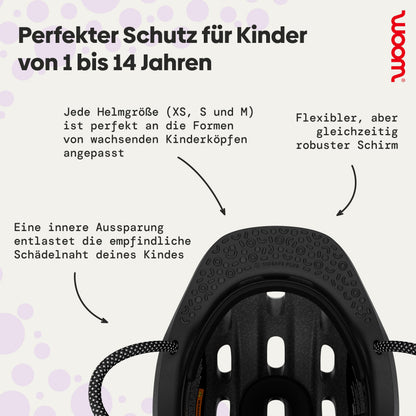 woom READY Kinder-Fahrradhelm, Lila, Grösse M (53–57 cm)