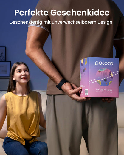 POCOCO Sternenhimmel Projektor, Galaxy Nachtlicht mit 2 Discs & Timer