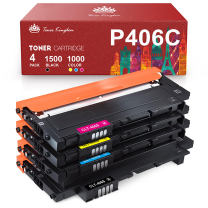 Toner Kingdom CLT-P406C 4er Toner Set kompatibel mit Samsung CLT-406S, Schwarz, Cyan, Gelb, Magenta