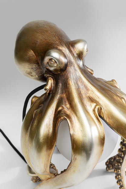 Kare Design Animal Octopus Tiermotiv Tischlampe - Gold