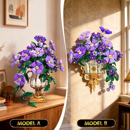 CUBIMANA Prunkwinden-Bauset 2-in-1, Blumenbauset mit Vase, 1136 Teile
