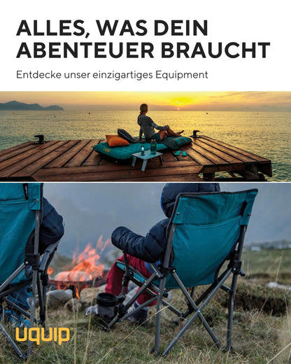 Uquip Campingtisch Variety M kompakter Alu Falttisch – Silber