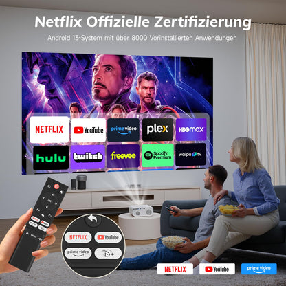 Smart Mini Beamer 4K Heimkino Projektor - Netflix Zertifiziert