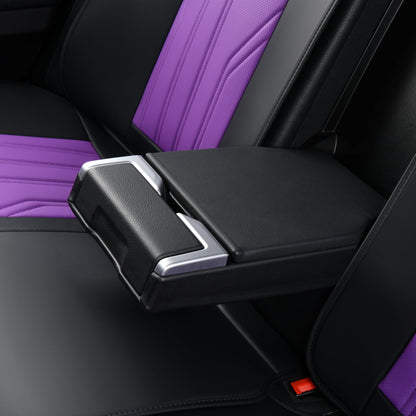 FLORICH Autositzbezüge Leder Universal 5-teilig - Schwarz-Rosa