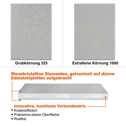 SHARPAL 168H Diamant-Schleifstein 325/1000 doppelseitig, 200 x 75 mm