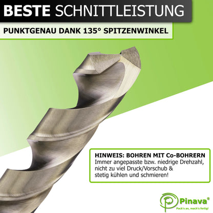 Pinava® HSS Cobalt Pro Edelstahlbohrer Set - 25tlg. 1-13mm