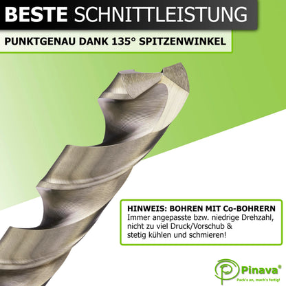 Pinava Metallbohrer-Set HSS Cobalt Pro, 19-tlg., 1–10 mm