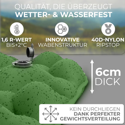 Alpenwert Isomatte Outdoor Luftmatratze aufblasbar Grün