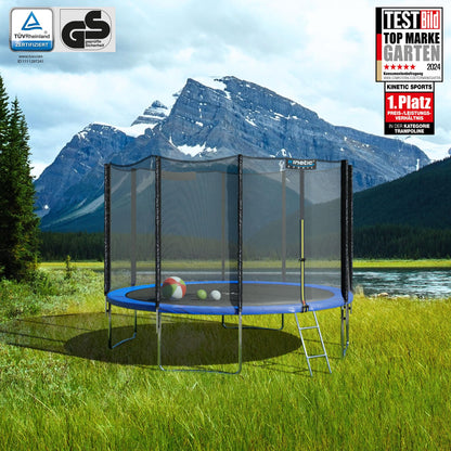 Kinetic Sports Salto Plus Trampolin Outdoor Ø 183 cm mit Netz, Blau
