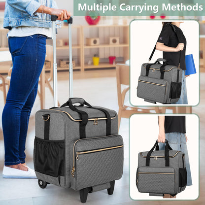 Luxja Lehrertasche Trolley – Laptoptasche mit Rollen Grau