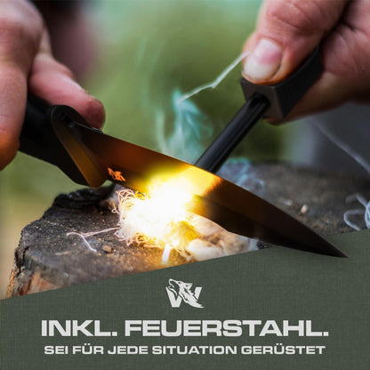 ODENWOLF W3 Outdoor Messer feststehend D2 Stahl - Schwarz