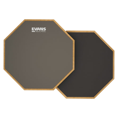 Evans RealFeel RF-12D Practice Pad, 12 Zoll, doppelseitig, Grau