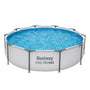 Bestway Steel Pro Max Frame Pool 56406, rund, 305 x 76 cm – grauer Stahlrahmenpool mit Kieselmosaik-Innenverkleidung