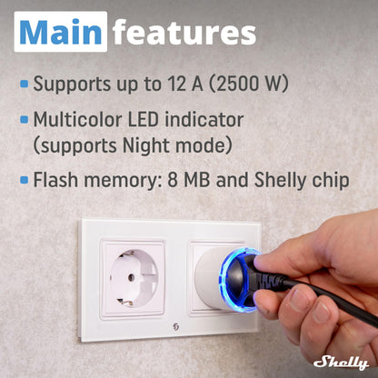 Shelly Plug S Gen3 Smart WLAN-Steckdose mit Leistungsmessung, 5er-Set