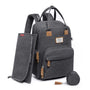 RUVALINO Wickelrucksack Wickeltasche mit Wickelauflage, Dunkelgrau aus wasserfestem Stoff mit gepolsterten Schultergurten