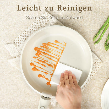 GiPP Pfannenset 15-tlg. mit Abnehmbarem Griff, Keramik-Antihaft