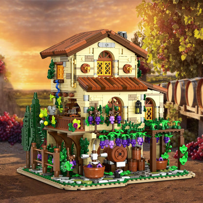 INSOON Weinberg Schloss Klemmbausteine mit Licht - 1826 Teile