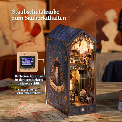 Tonecheer Leonardo da Vinci Book Nook 3D Puzzle LED Staubschutz