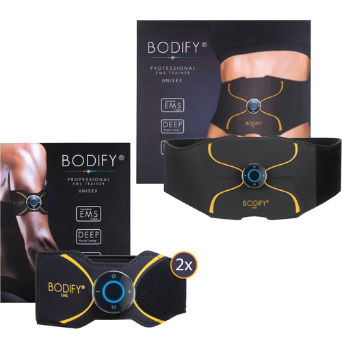 Bodify 3in1 EMS Trainingsset Pro – Muskeltrainer Bauch, Arm, Bein für elektrische Muskelstimulation