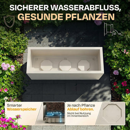 Ondis24 Pflanzkübel Vulkano 2er-Set, 50 L, Wasserspeicher, Leinen