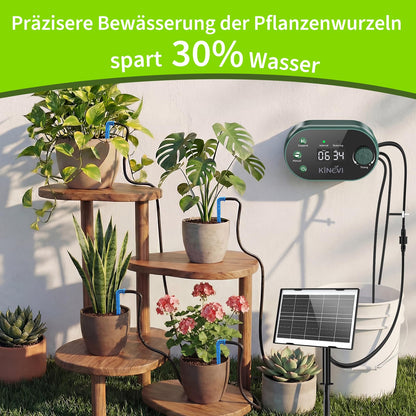 KINEVI Solar Bewässerungssystem, Tropfbewässerung Set mit 15m Schlauch