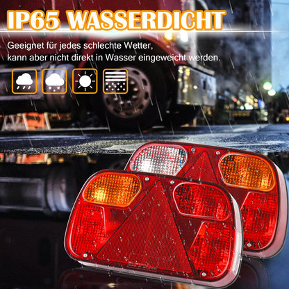 Warmfay Anhänger Rückleuchten Set 12V, 13-polig, 5m Kabel, E11