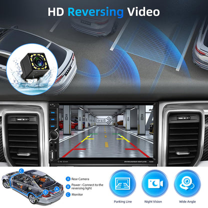 Podofo 2 DIN Carplay Android Auto Autoradio 7 Zoll - Kamera