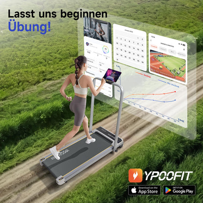 YPOO Laufband Walking Pad – klappbar mit Steigung für Zuhause und Büro