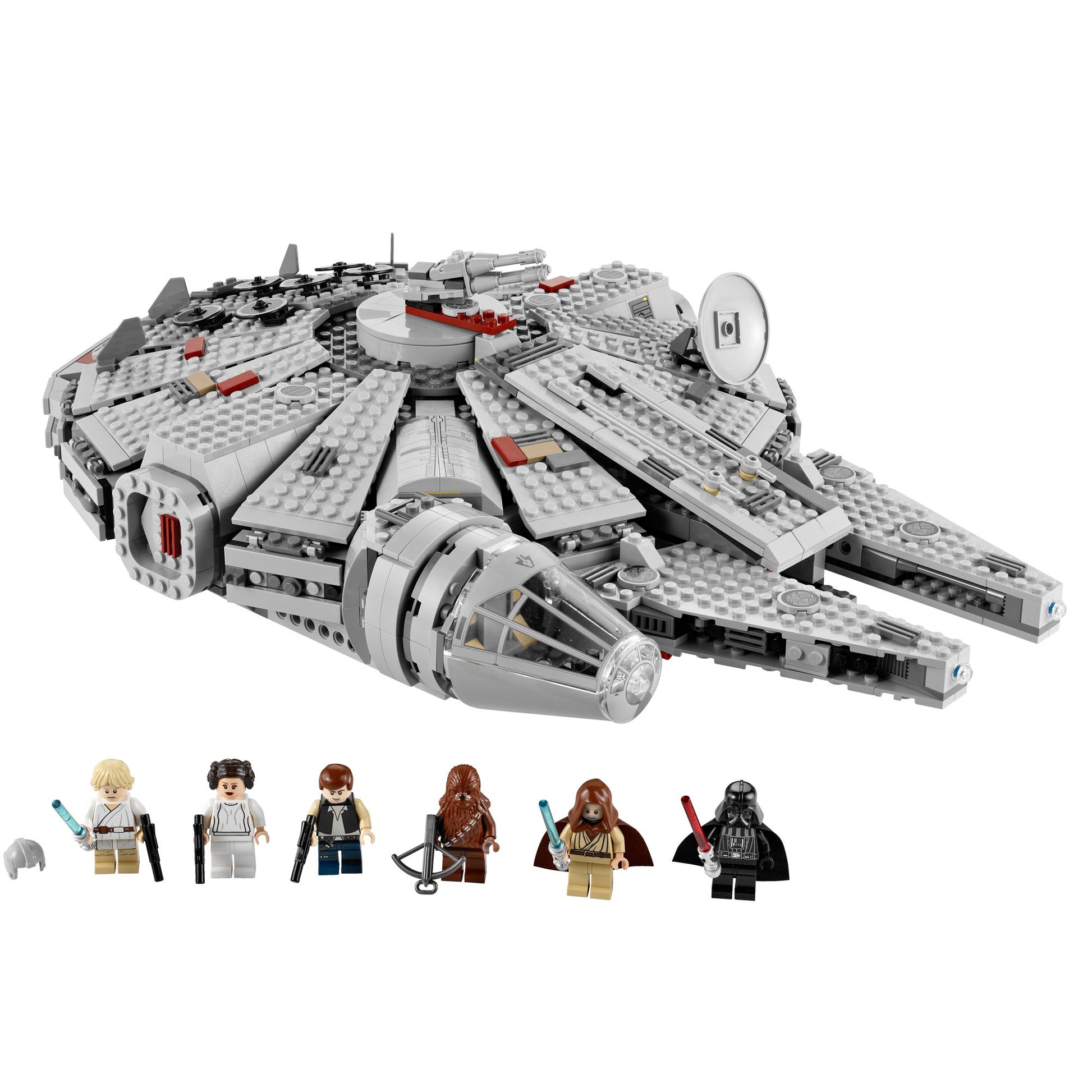 Lego Star Wars Millennium Falcon (7965). Graues, scheibenförmiges Raumschiff. Zum Bauen und Bespielen von Szenen aus dem Star Wars Universum.
