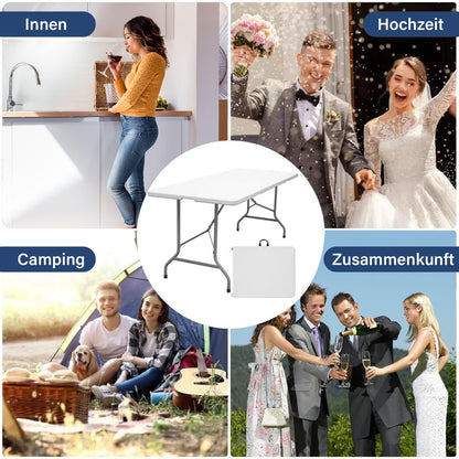 Byliable Klapptisch Falttisch – 180cm Kunststoff Weiss
