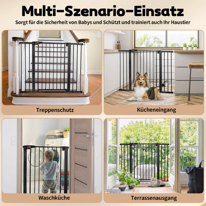 LAOYE Treppenschutzgitter ohne Bohren, 92 cm hoch, 75-124 cm, schwarz