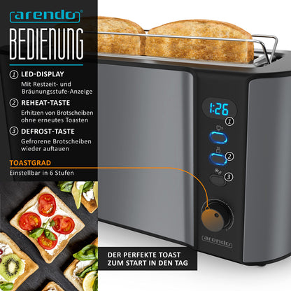 Arendo Wasserkocher Toaster Set – Edelstahl Cool Grey