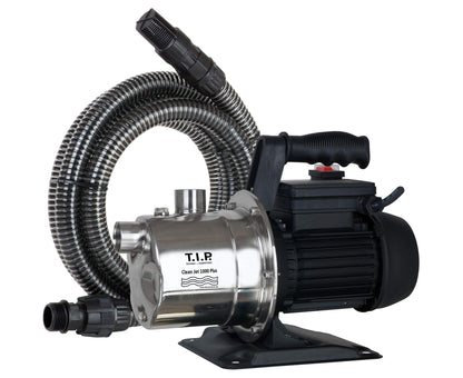 T.I.P. Gartenpumpe Clean Jet 1000 Plus Edelstahl mit Ansauggarnitur