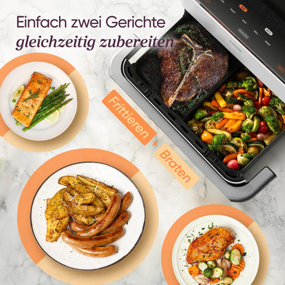 COSORI Dual Blaze TwinFry 10L Heissluftfritteuse - Cremeweiss