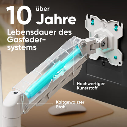 ONKRON G160 Dual Monitor Halterung Gasdruckfeder - Weiss