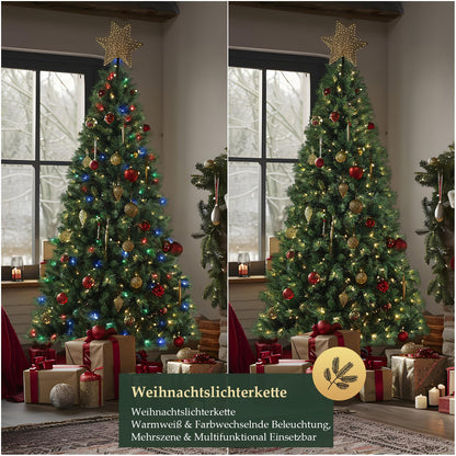 SALCAR Künstlicher Weihnachtsbaum 2.1m Nordmanntanne LED