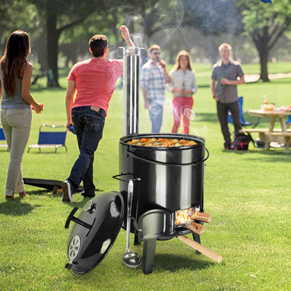 onlyfire Gulaschkanone mit Grillfunktion 14L emailliert