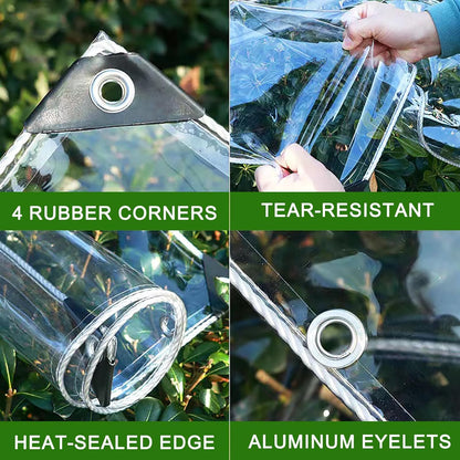 Transparente PVC Terrassenplane mit Ösen – Wetterfest 2x3m