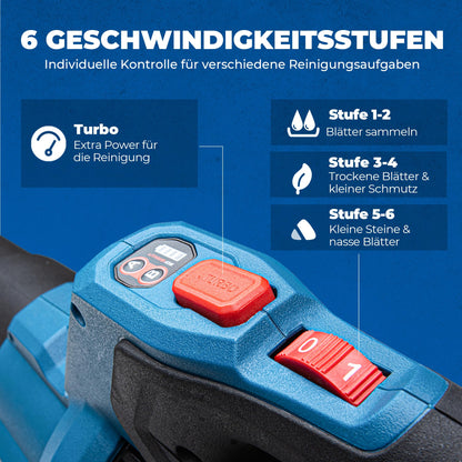 Dong Cheng Akku-Laubbläser DCLB40171 2x18V inkl. 3 Düsen