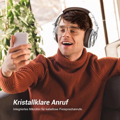 OneOdio A70 Fusion Bluetooth Kopfhörer Over Ear, Silber-Braun