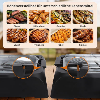 Aigostar Tischgrill Elektrogrill 2000 W rauchfrei, 984 cm², schwarz
