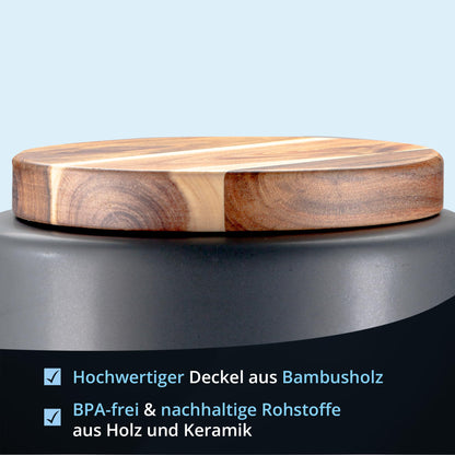 KHG Kartoffel Zwiebel Knoblauch Aufbewahrung 3er Set Keramik Anthrazit