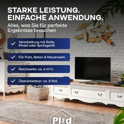Plid Fassadenfarbe Anthrazitgrau 5 l – wetter- und UV-beständig