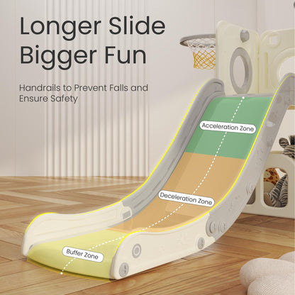 hoopyosms Kinder Rutsche Klettergerüst Spielturm Set - Grau