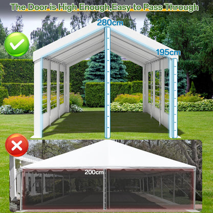 Homall Partyzelt 3x6 m Gartenpavillon wasserdicht UV-Schutz 50+ weiss