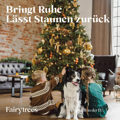 FAIRYTREES Nordmanntanne Premium Künstlicher Weihnachtsbaum - 180 cm