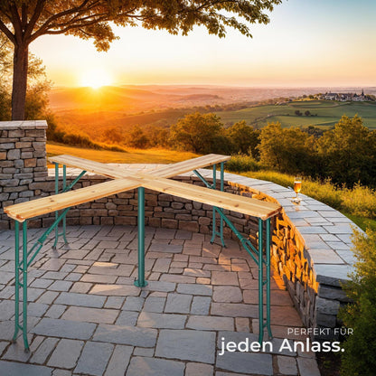 tectake® Stehtisch Quattro XXL Klapptisch - Holz outdoor