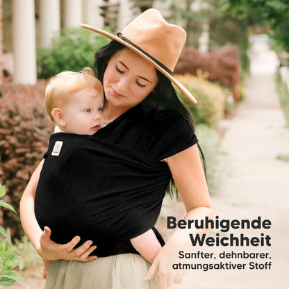 KeaBabies Babytragetuch Ab Geburt, ergonomisch, Trendy Black
