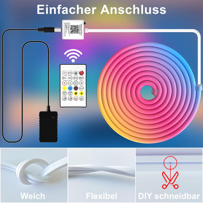 Cozylady RGB Neon LED Streifen 15 m, wasserdicht, mit App-Steuerung