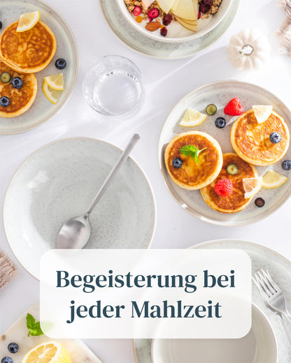 Pure Living Ibiza Steingut Geschirrset 24 tlg. - Beige